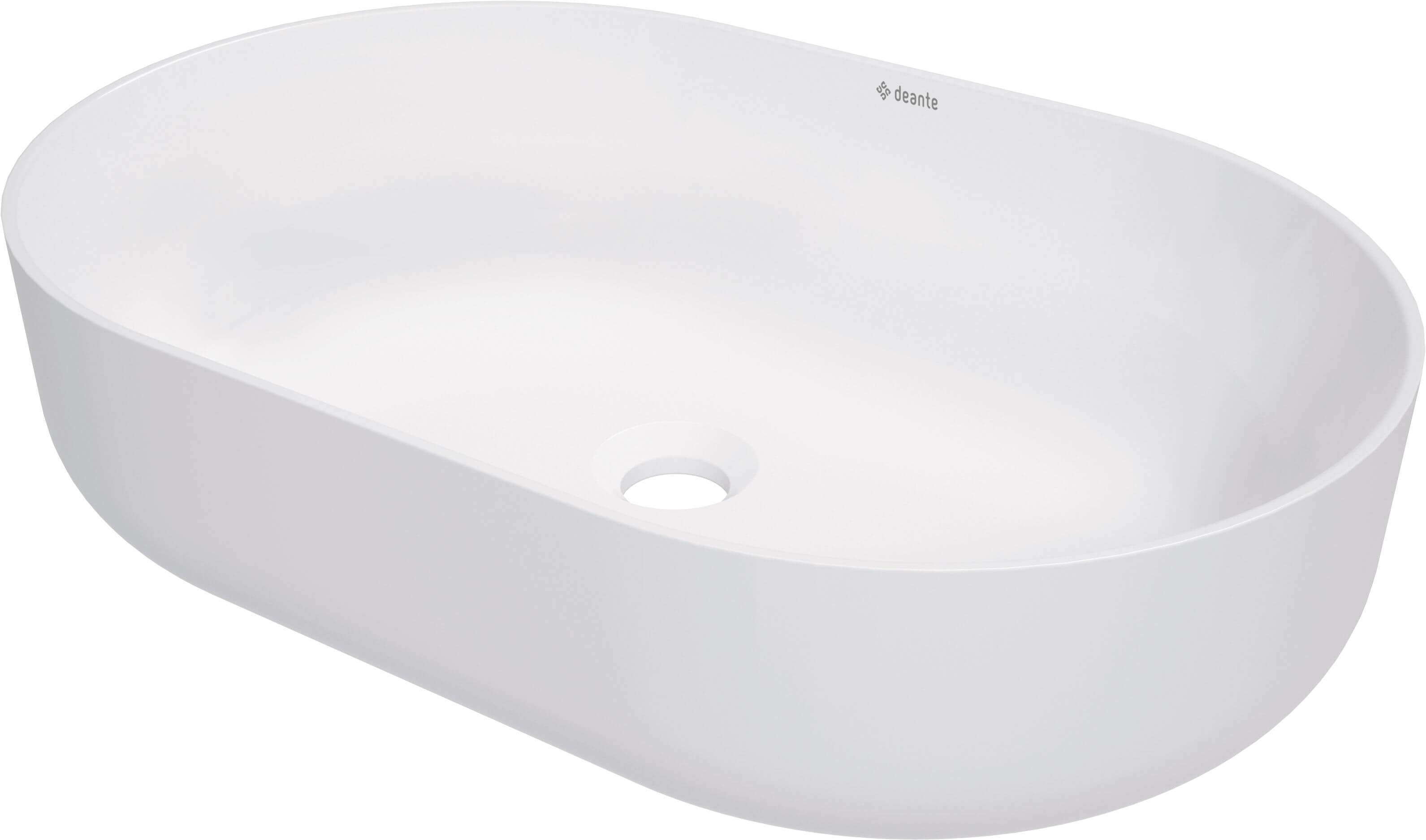 Deante Round lavabo 58x38 cm ovale da appoggio bianco opaca CGR_AU6S