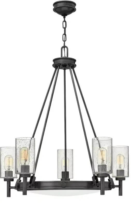 Elstead Lighting Collier lampada sospesa 5x40 W nero-trasparente-opale HK-COLLIER5-BX