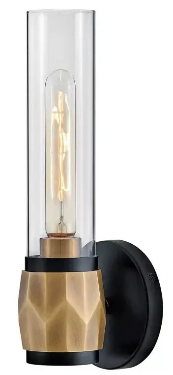 Elstead Lighting Ellison lampada da parete 1x40 W nero-ottone-trasparente HK-ELLISON1-BK-HB