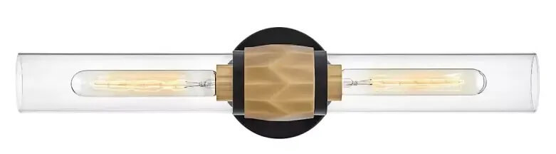 Elstead Lighting Ellison lampada da parete 2x40 W nero-ottone-trasparente HK-ELLISON2-BK-HB