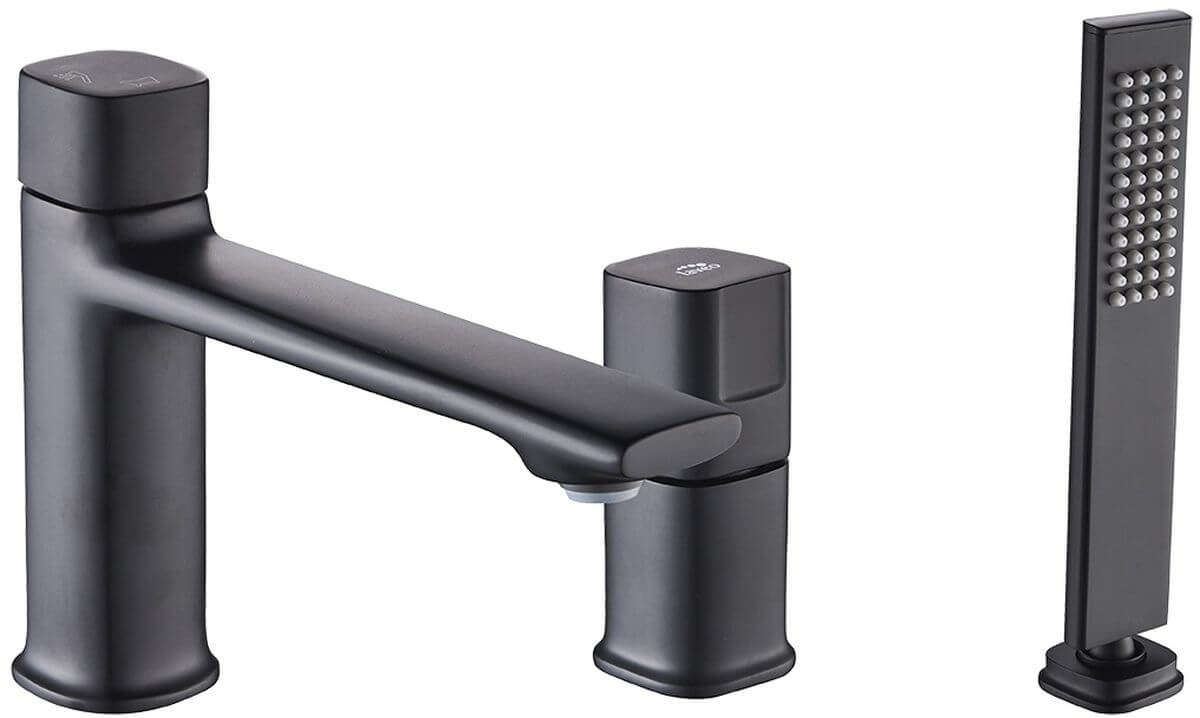 Laveo Tores rubinetto per vasca e doccia bordo vasca nero BVT_713D