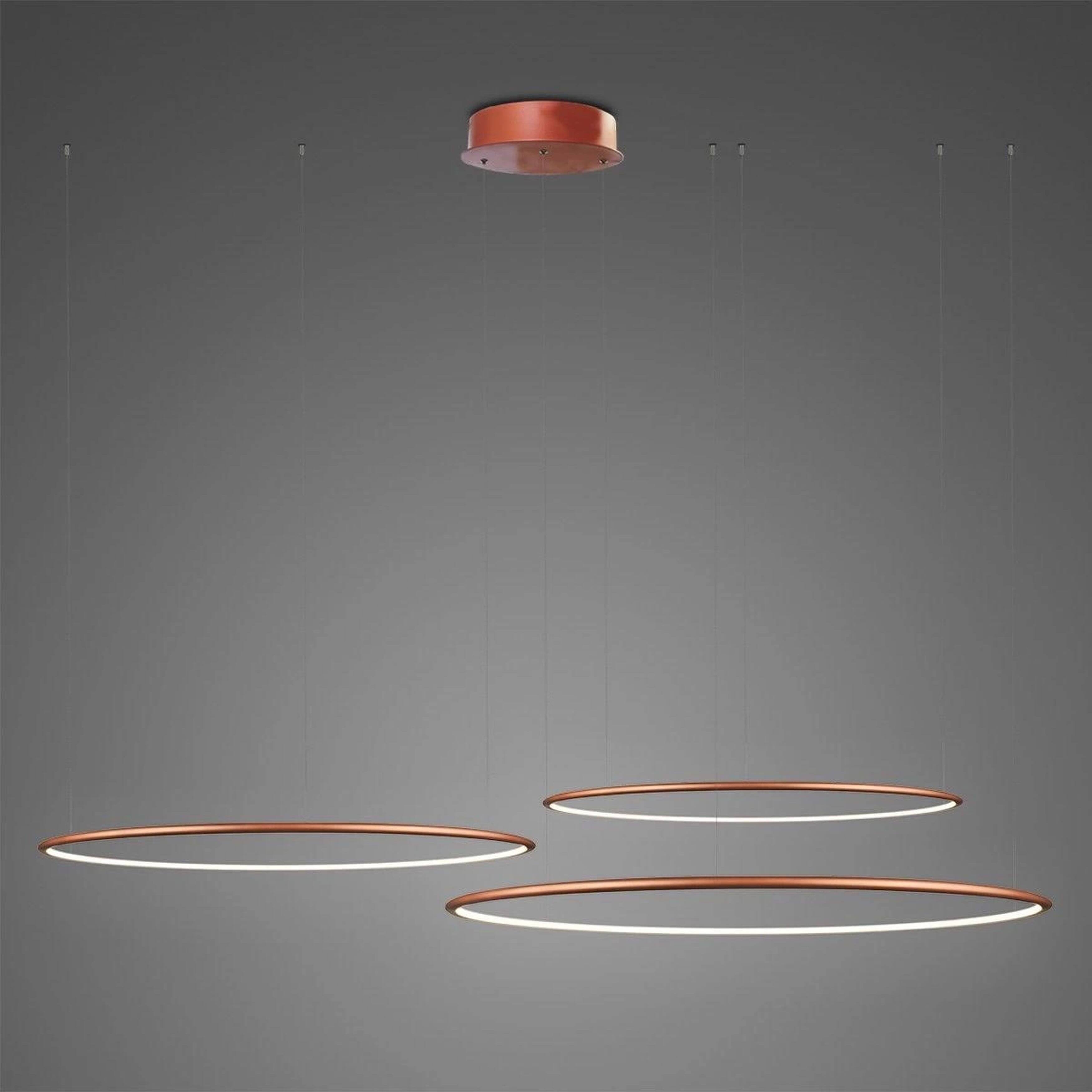 Altavola Design Ledowe Okręgi lampada sospesa 3x68 W rame LA075/CO3_80_in_4k_copper