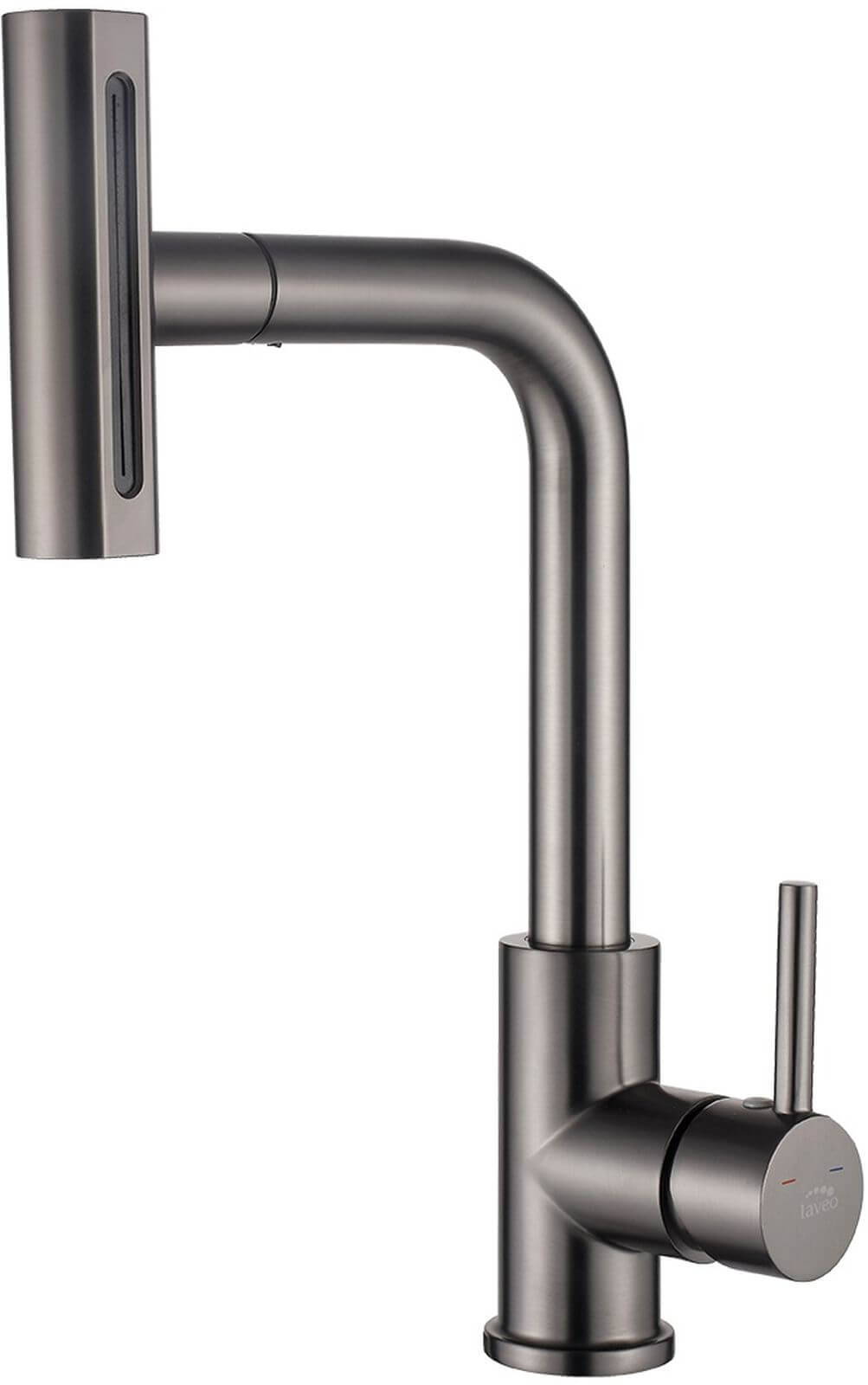 Laveo Rotaro rubinetto da cucina verticale grafite/grigio BLR_969D