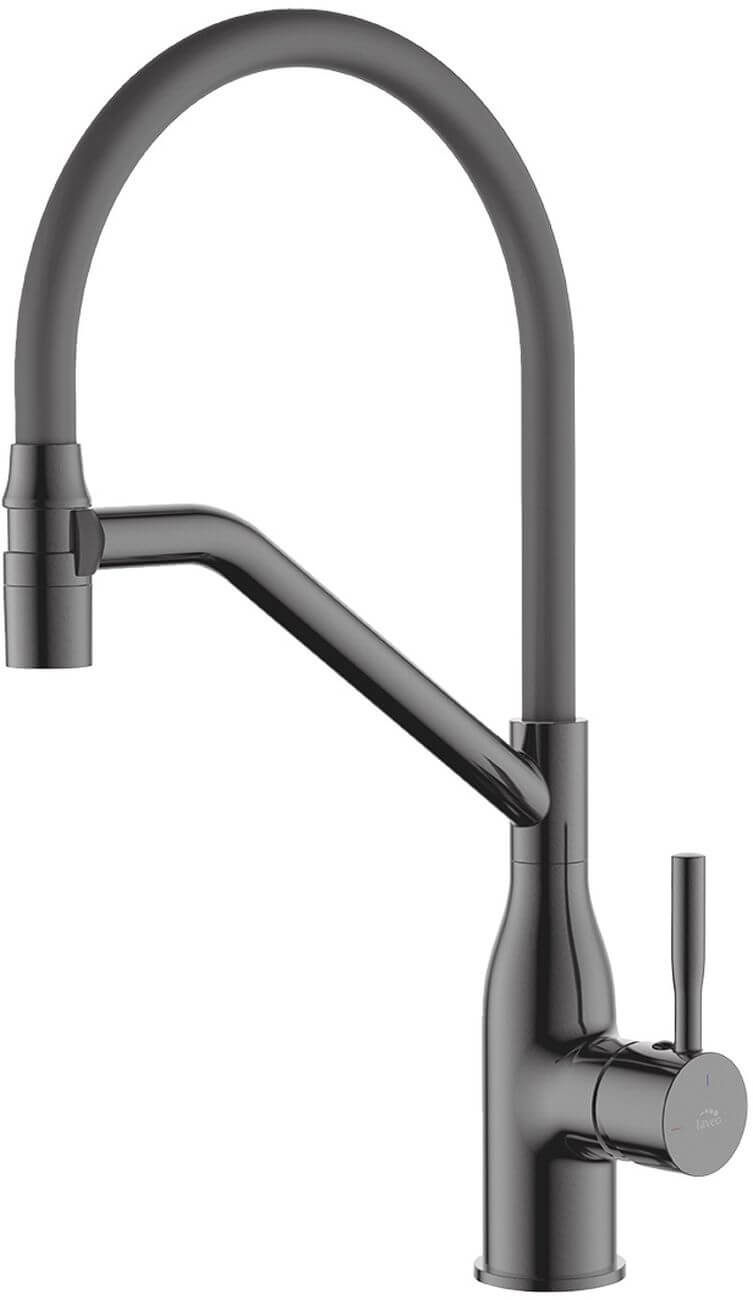 Laveo Colina rubinetto da cucina verticale grafite/grigio BCO_978D