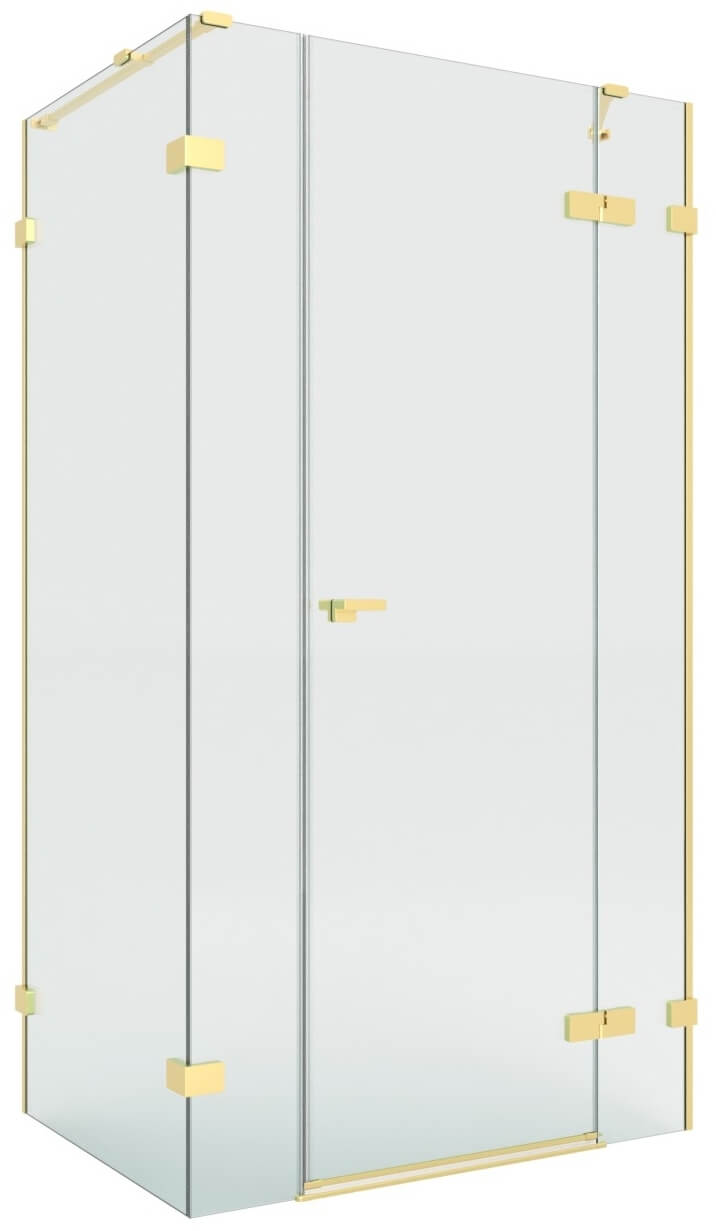 New Trendy Eventa Gold Brushed box doccia 130x100 cm rettangolare oro spazzolata/vetro trasparente EXK-8341