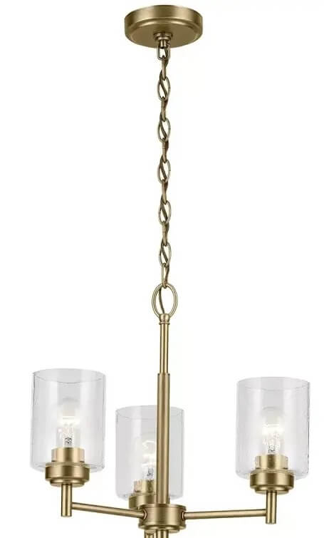 Elstead Lighting Winslow lampada sospesa 3x60 W ottone-trasparente KL-WINSLOW3-NBR