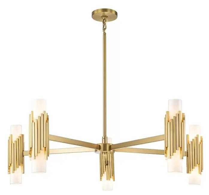 Elstead Lighting Marvele lampada sospesa x40 W ottone-opale MARVELE10-AB-OPAL