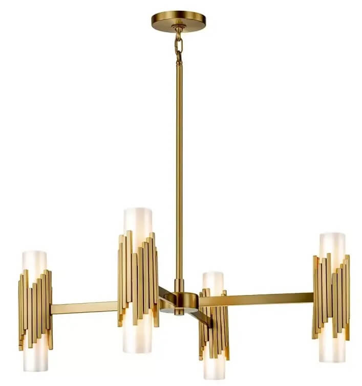 Elstead Lighting Marvele lampada sospesa x40 W ottone-opale MARVELE8-AB-OPAL