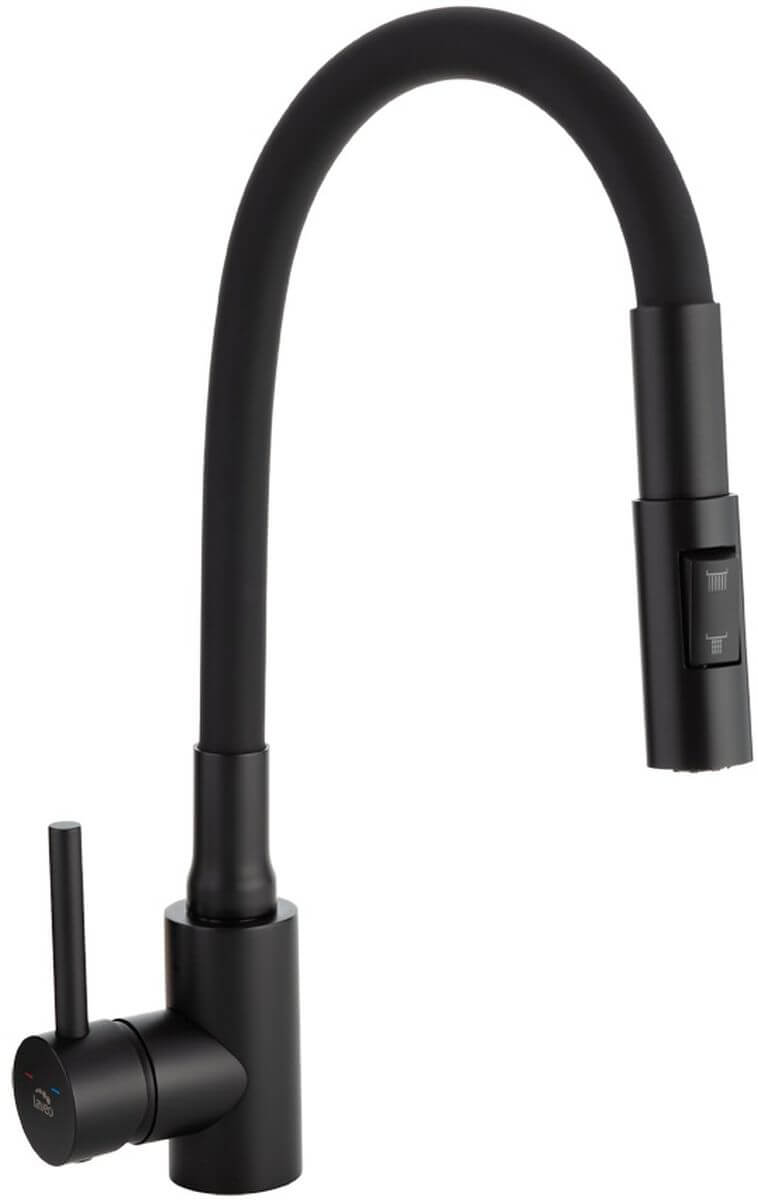 Laveo Nila rubinetto da cucina verticale nero BVN_B62D