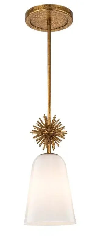 Elstead Lighting Staring lampada sospesa 1x40 W oro-opale STARING-MP-DG-OPAL