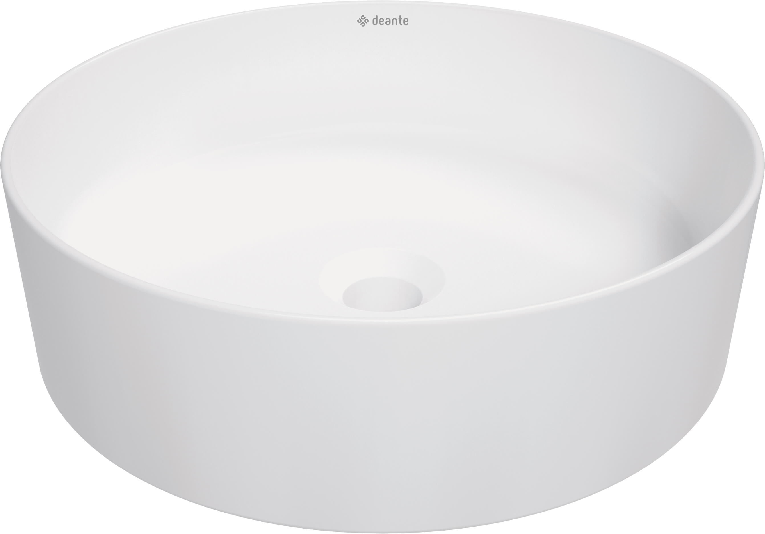 Deante Round lavabo 40x40 cm rotonda da appoggio bianco opaca CGR_AU4S