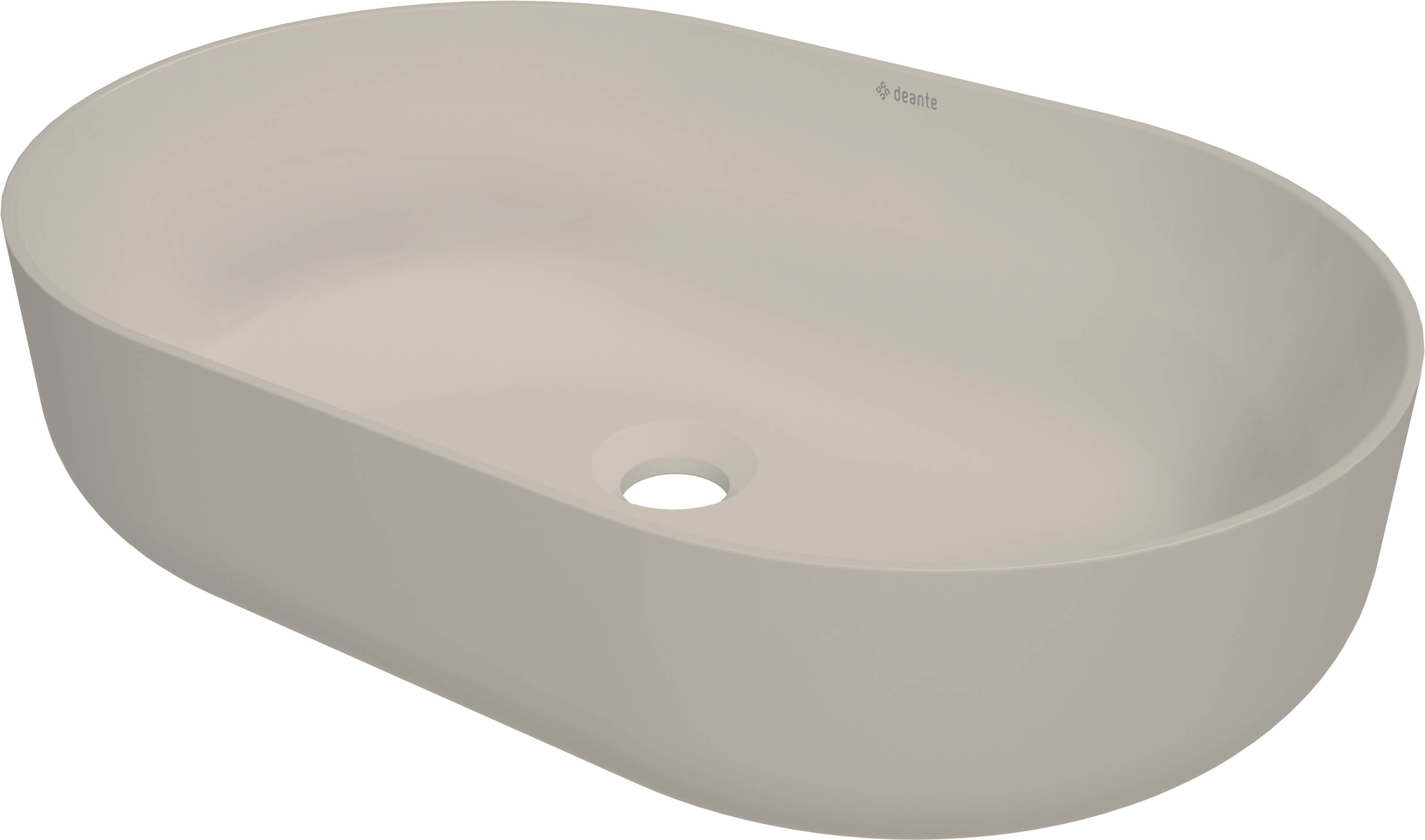 Deante Round lavabo 58x38 cm ovale da appoggio marrone/beige opaca CGR_5U6S