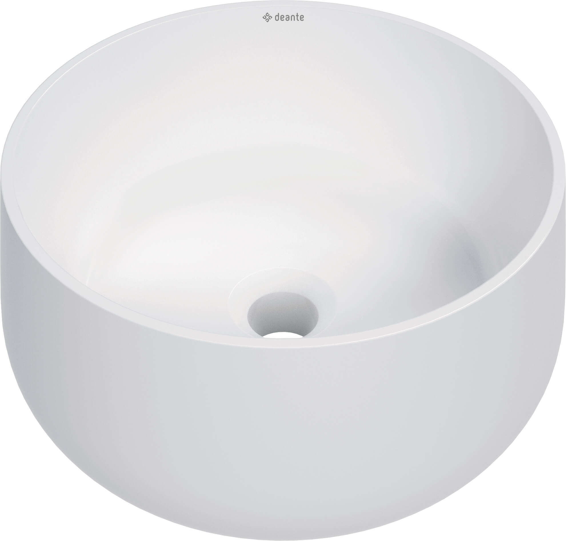 Deante Arnika lavabo 35.3x35.3 cm rotonda da appoggio bianco opaca CGN_AU33