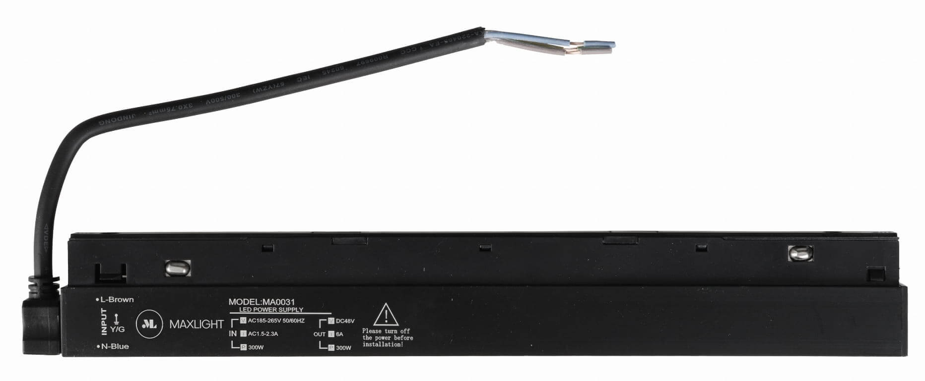 MaxLight Magnetic alimentatore per binario x W nero MA0031