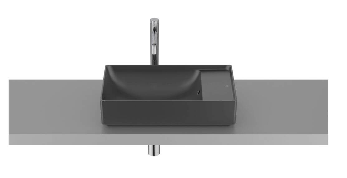 Roca Ona lavabo 55x34.5 cm rettangolare da appoggio nero opaca A32768C080