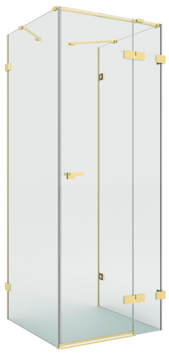 New Trendy Eventa Gold Brushed box doccia 100x100 cm quadrato oro spazzolata/vetro trasparente EXK-8361