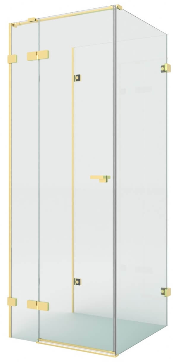 New Trendy Eventa Copper Brushed box doccia 100x80 cm rettangolare oro spazzolata/vetro trasparente EXK-8372