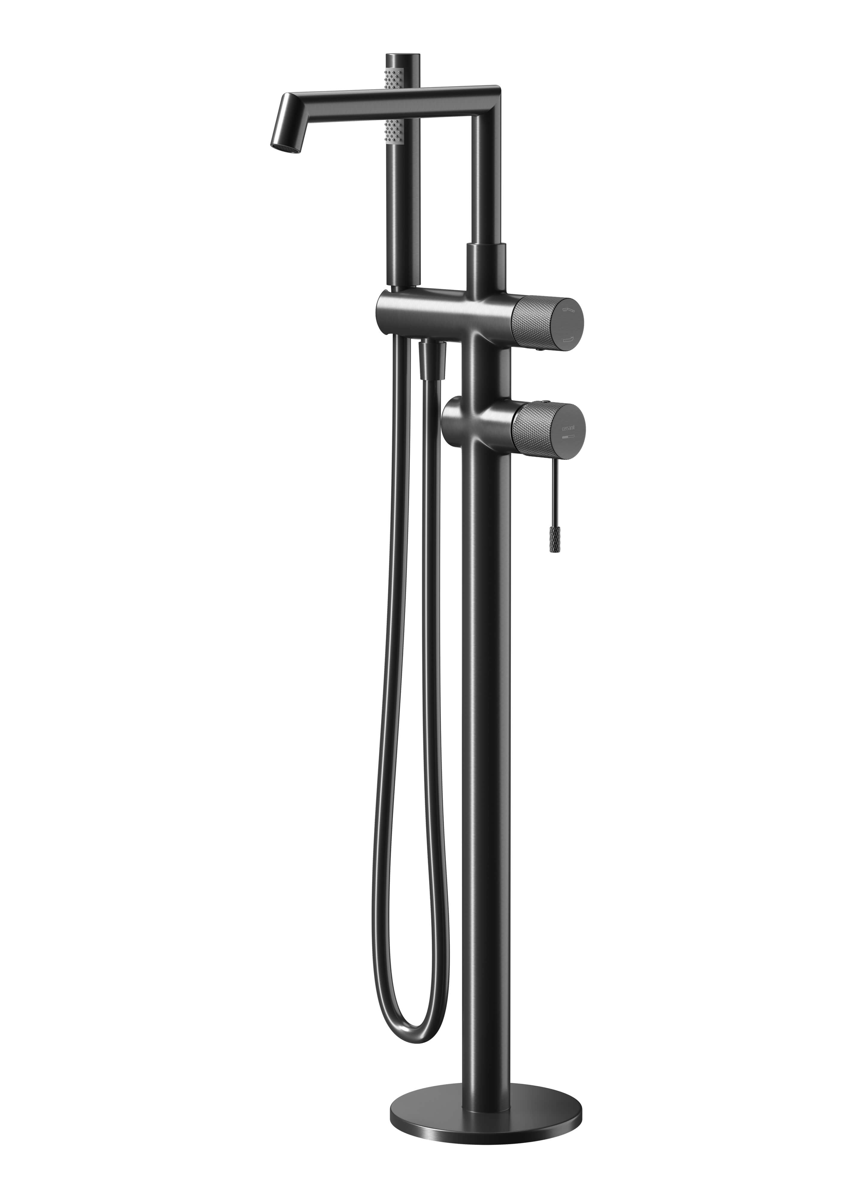 Cersanit Zen rubinetto per vasca e doccia a terra nero S1001-162