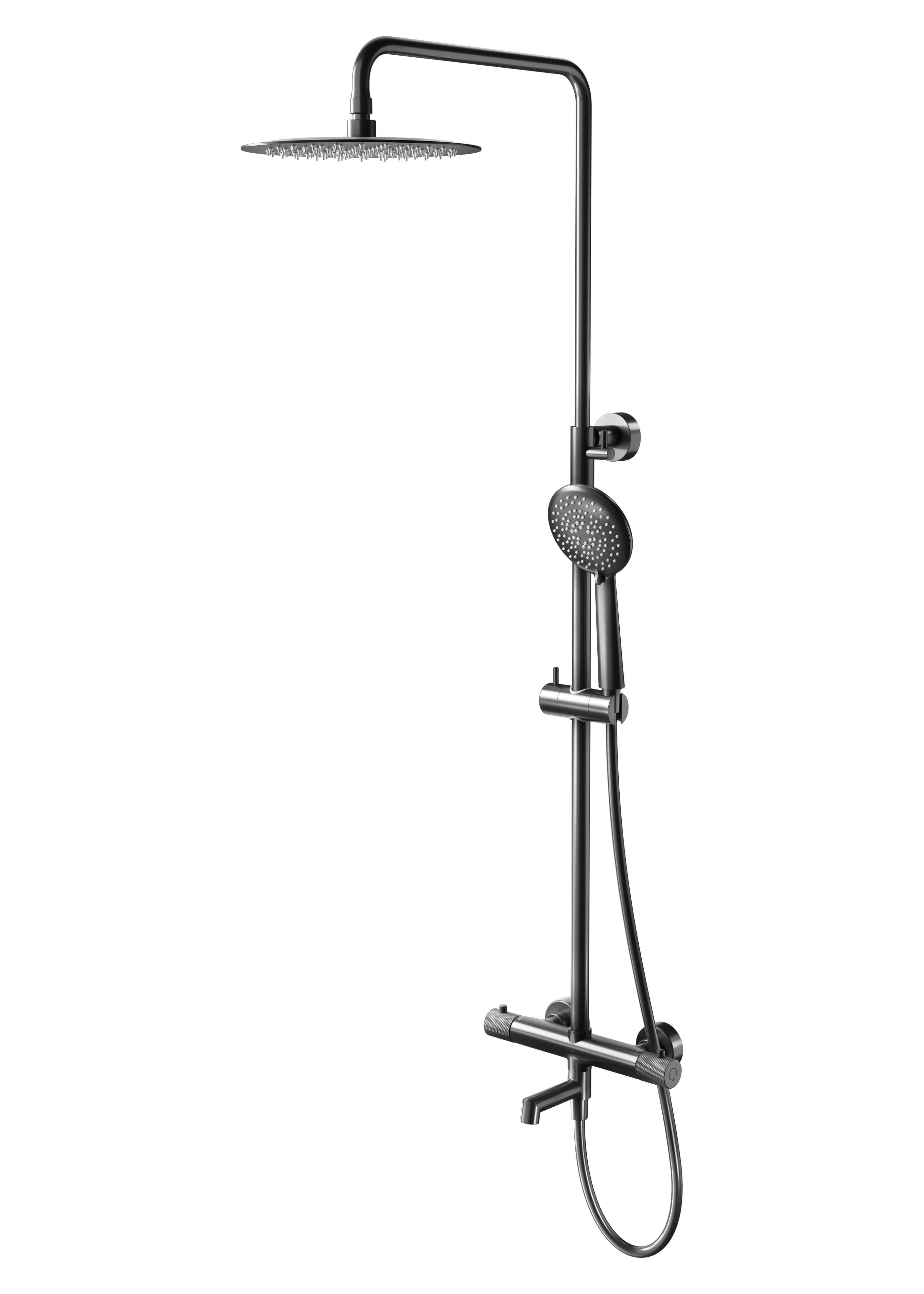 Cersanit Zen set per vasca e doccia a parete con termostato con soffione nero S951-787