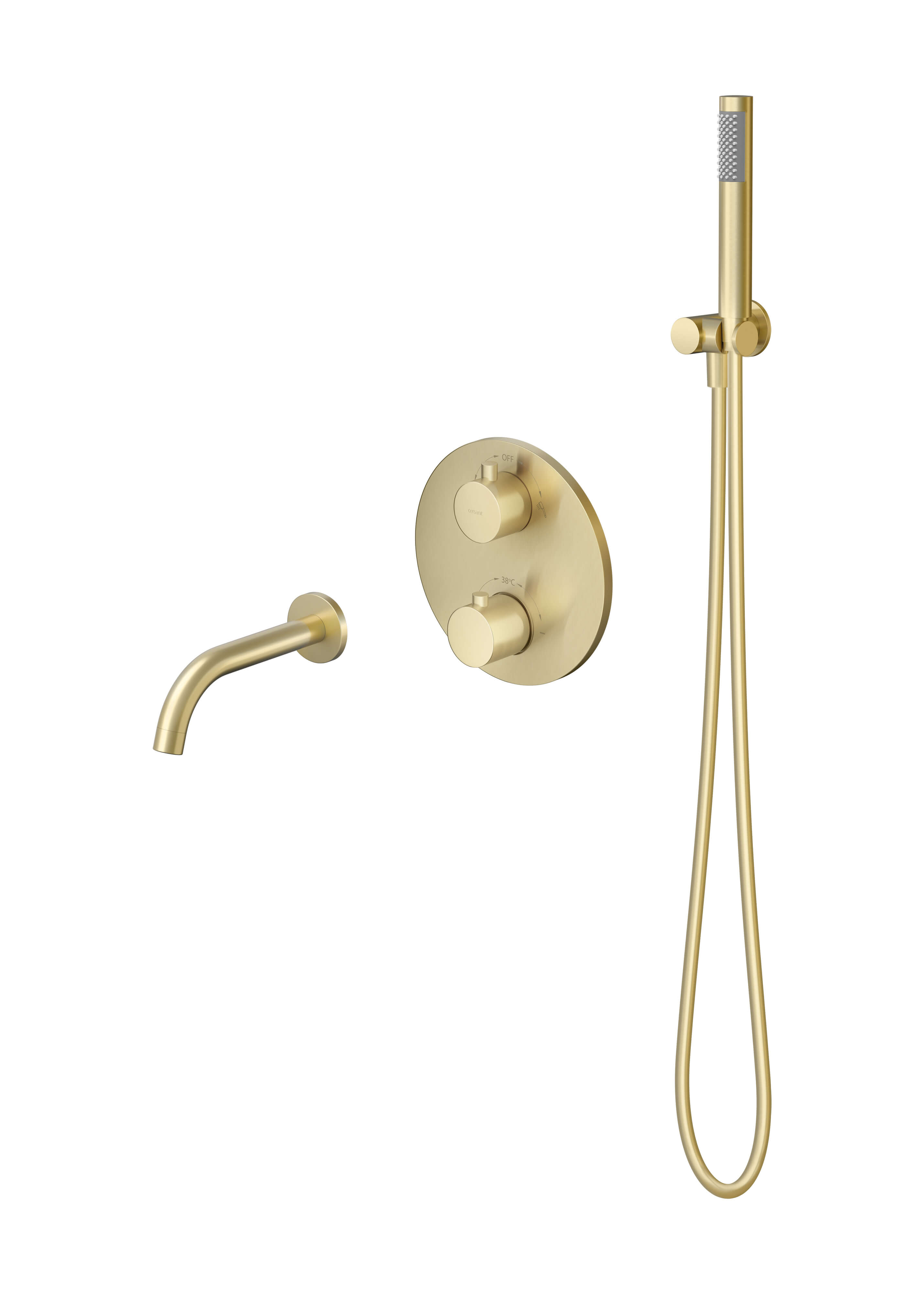 Cersanit Zen set doccia da incasso con termostato oro S1001-181