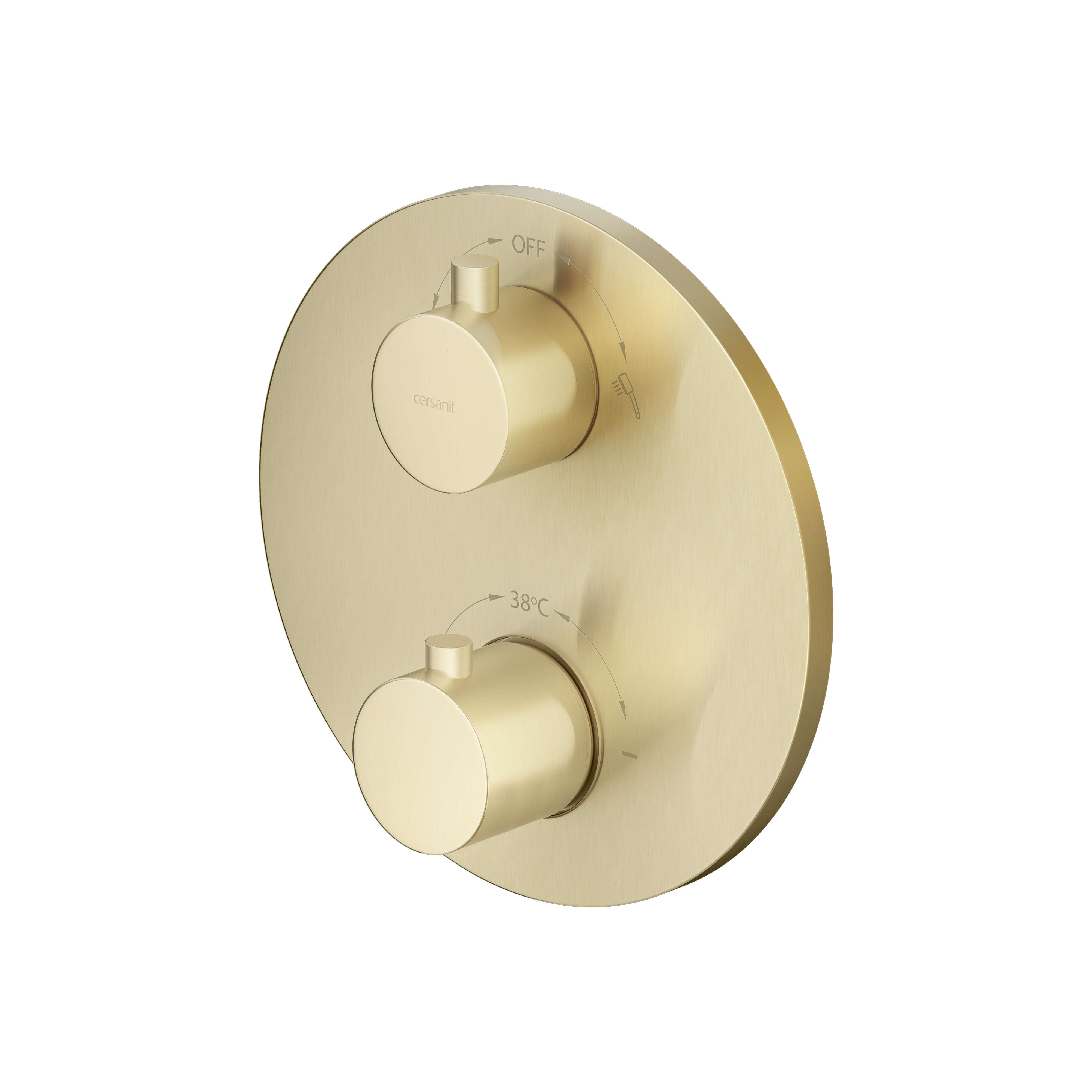 Cersanit Zen rubinetto per vasca e doccia da incasso con termostato oro S1001-158