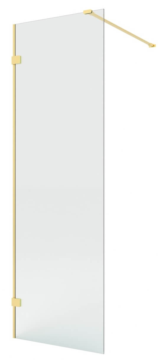New Trendy Eventa Gold Brushed parete doccia walk-in 90 cm oro spazzolata/vetro trasparente EXK-8392