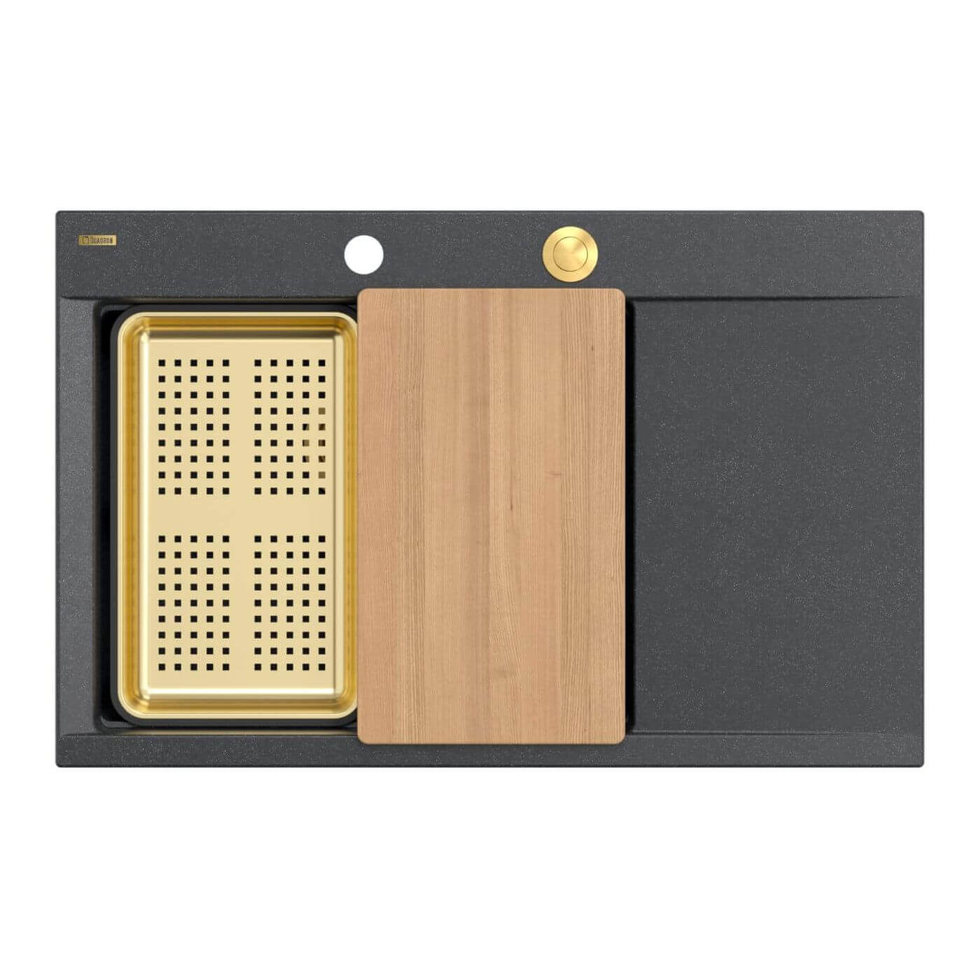 Quadron Josh lavello graniteq 78x50 cm nero HCQJ7850U8_PVDG1_P2O