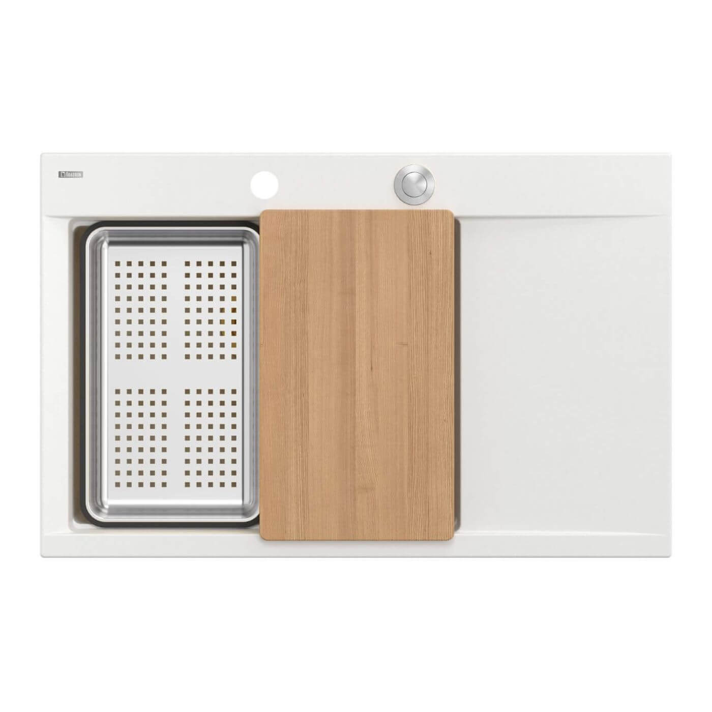 Quadron Josh lavello graniteq 78x50 cm bianco HCQJ7850U1_BS_P2O