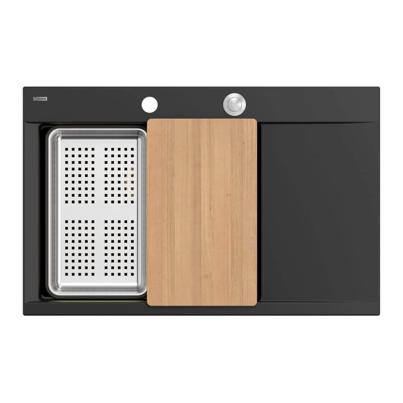 Quadron Josh lavello graniteq 78x50 cm nero HCQJ7850U7_BS_P2O