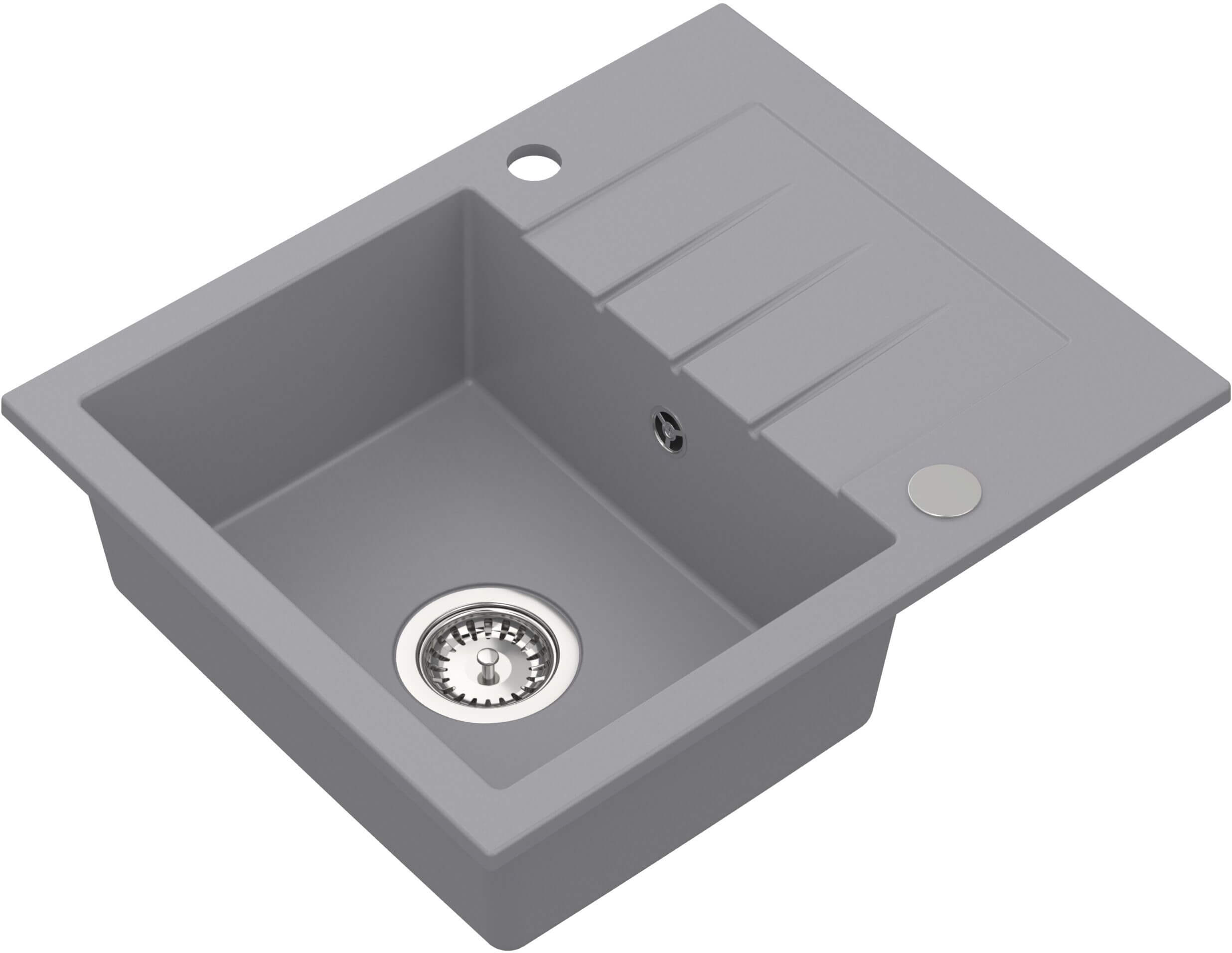 Ruvetti Morris 120 lavello in granito 57.6x47 cm grigio/grafite/inox 3001MO_GR120_W