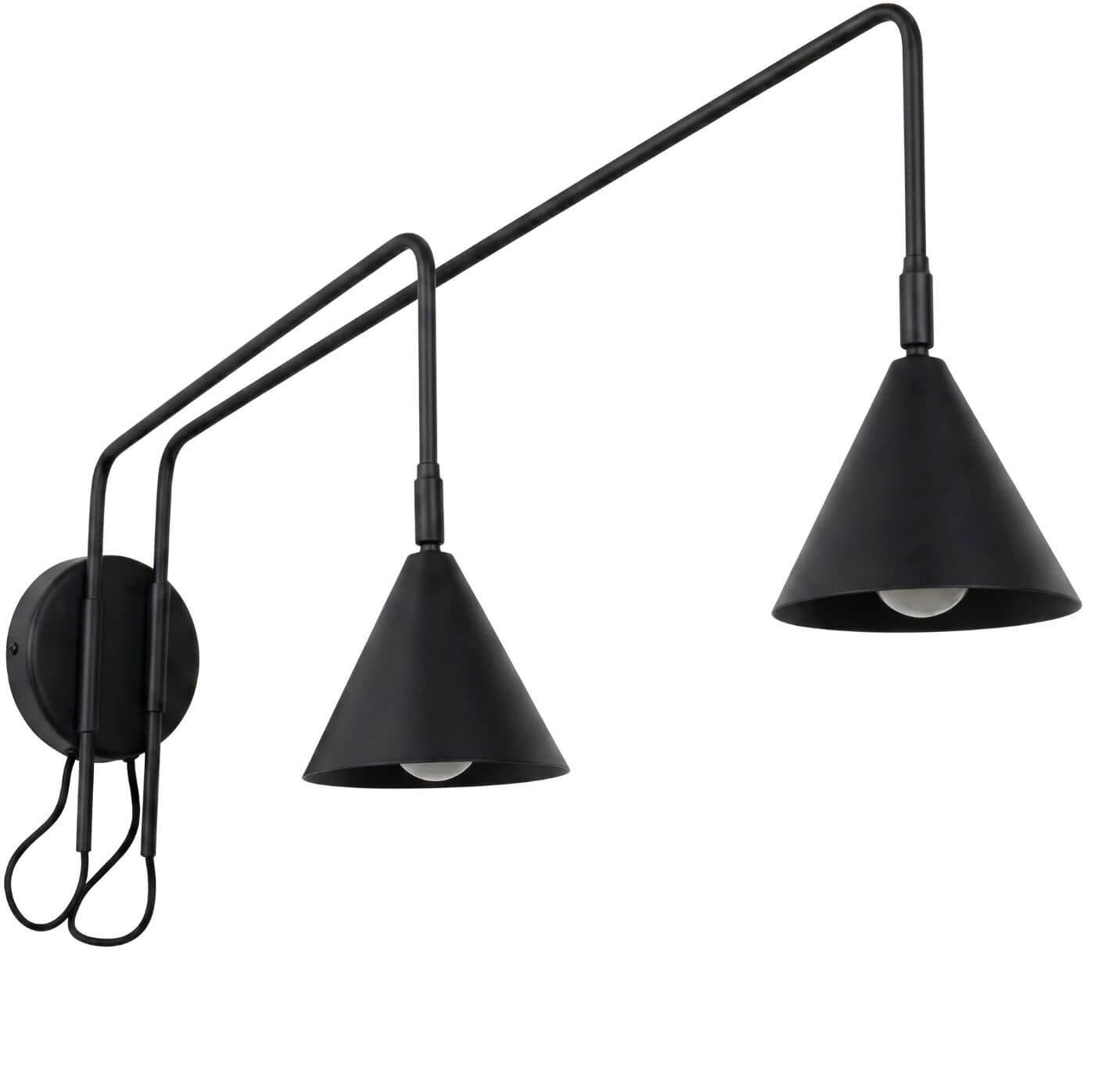 Sollux Lighting Nox lampada da parete 2x10 W nero SL.2507