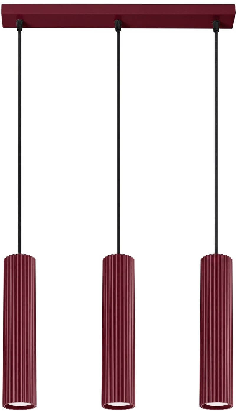Sollux Lighting Karbon lampada sospesa 3x10 W borgogna SL.2302