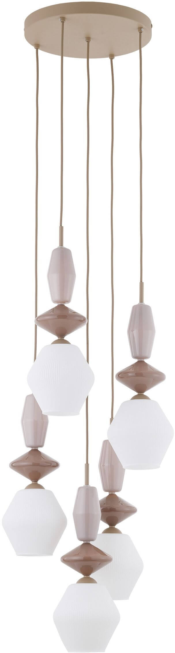 TK Lighting Zen Sabia lampada sospesa 5x10 W bianco-beige 11864