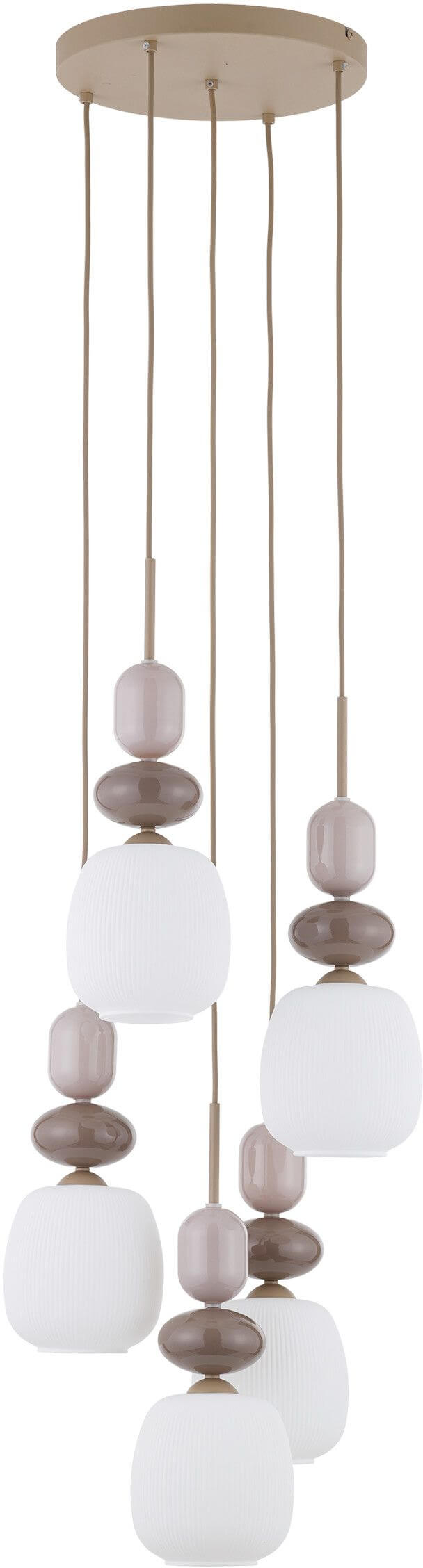 TK Lighting Zen Sabia lampada sospesa 5x10 W bianco-beige 11874