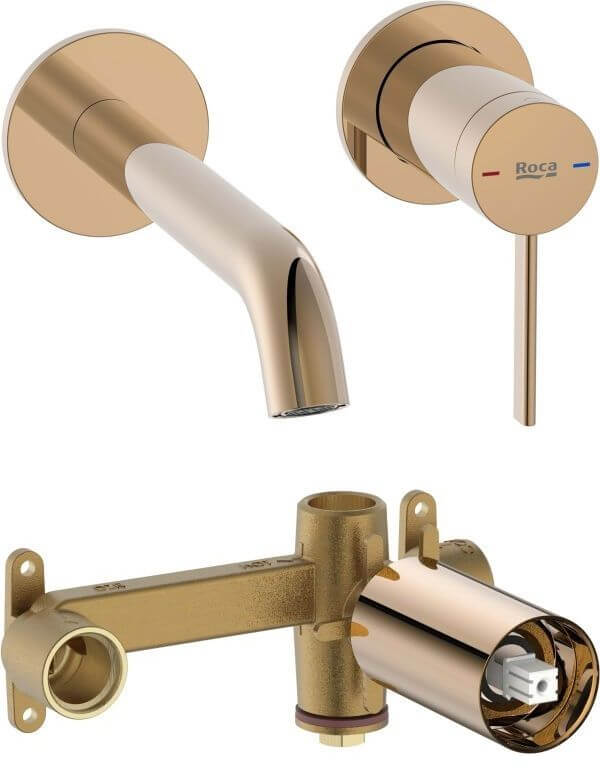 Set rubinetto per lavabo Roca Ona A5A359ERG0, corpo incasso Roca Ona A5E3501RG0