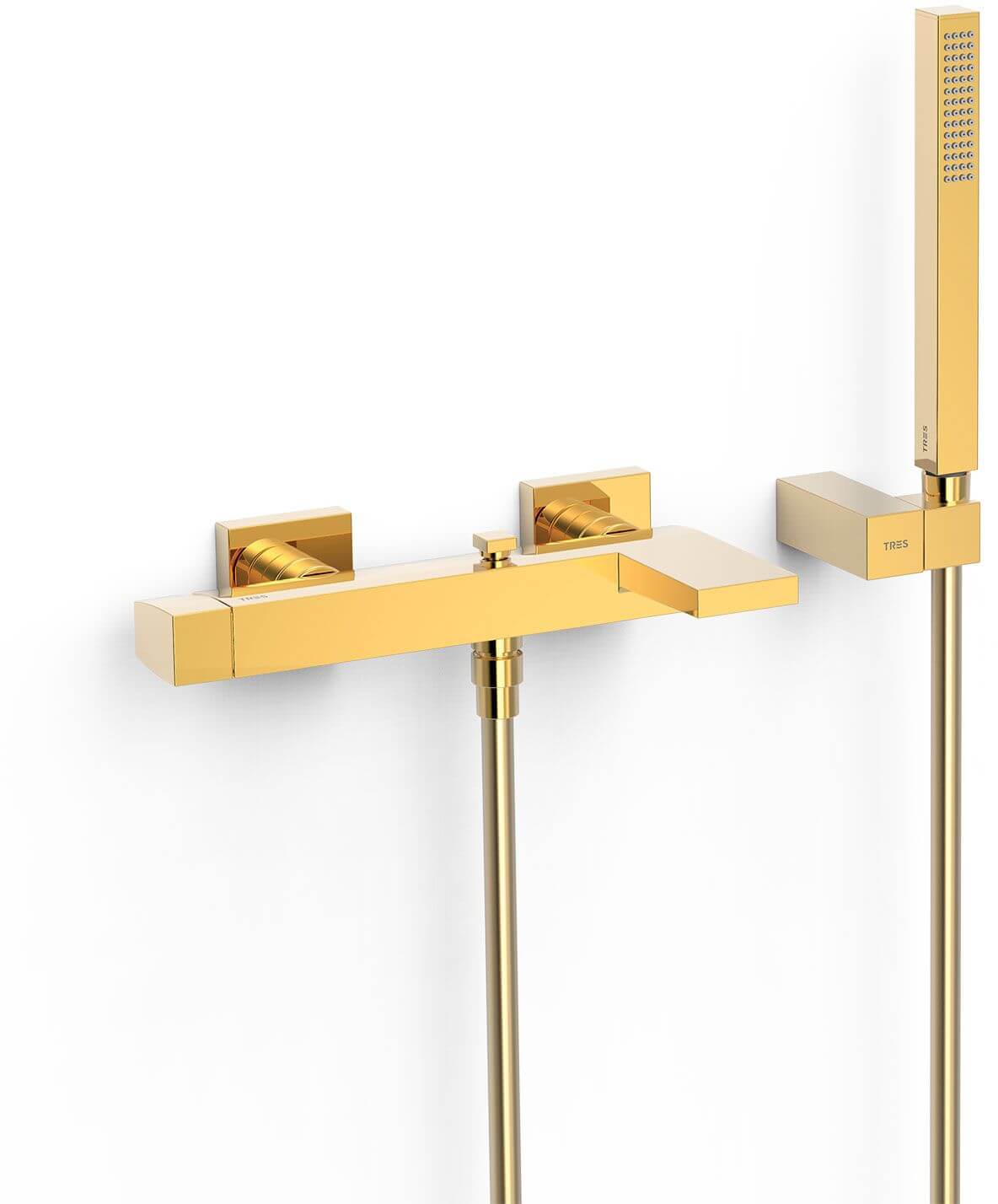 Tres Slim Exclusive rubinetto per vasca e doccia a parete oro 20217001OR