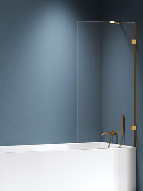 New Trendy Eventa Gold Brushed parete vasca 60 cm 1 anta oro spazzolata/vetro trasparente EXK-8445