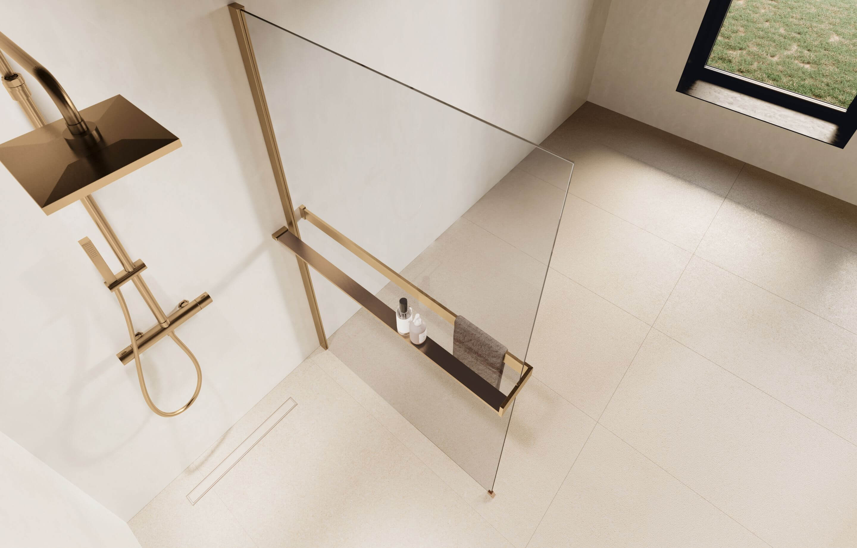 Novellini Kuadra portasciugamani per parete doccia R80KUFRHD12D-Q