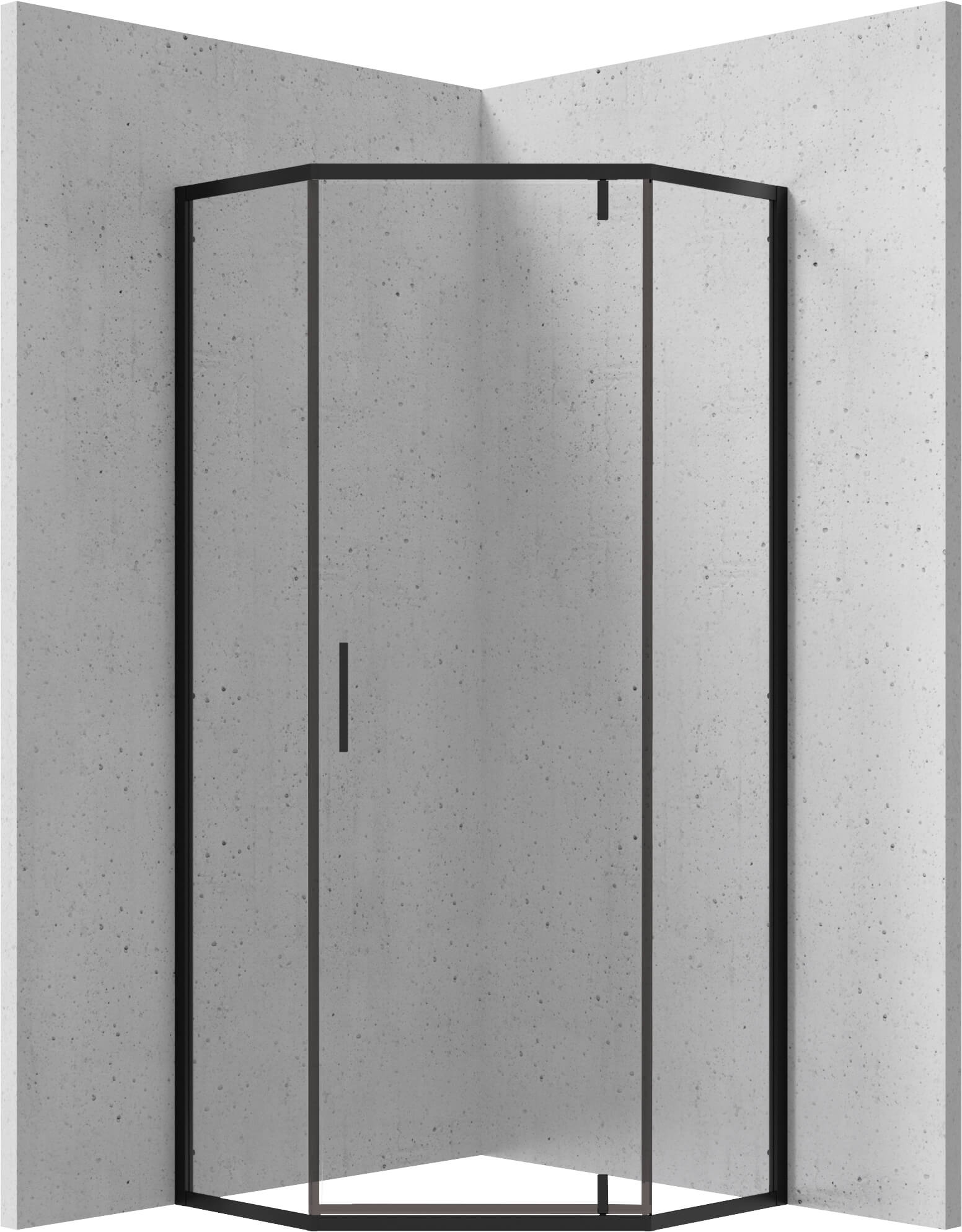 Deante Tubo box doccia 90x90 cm nero opaca/vetro trasparente KTU_N099P