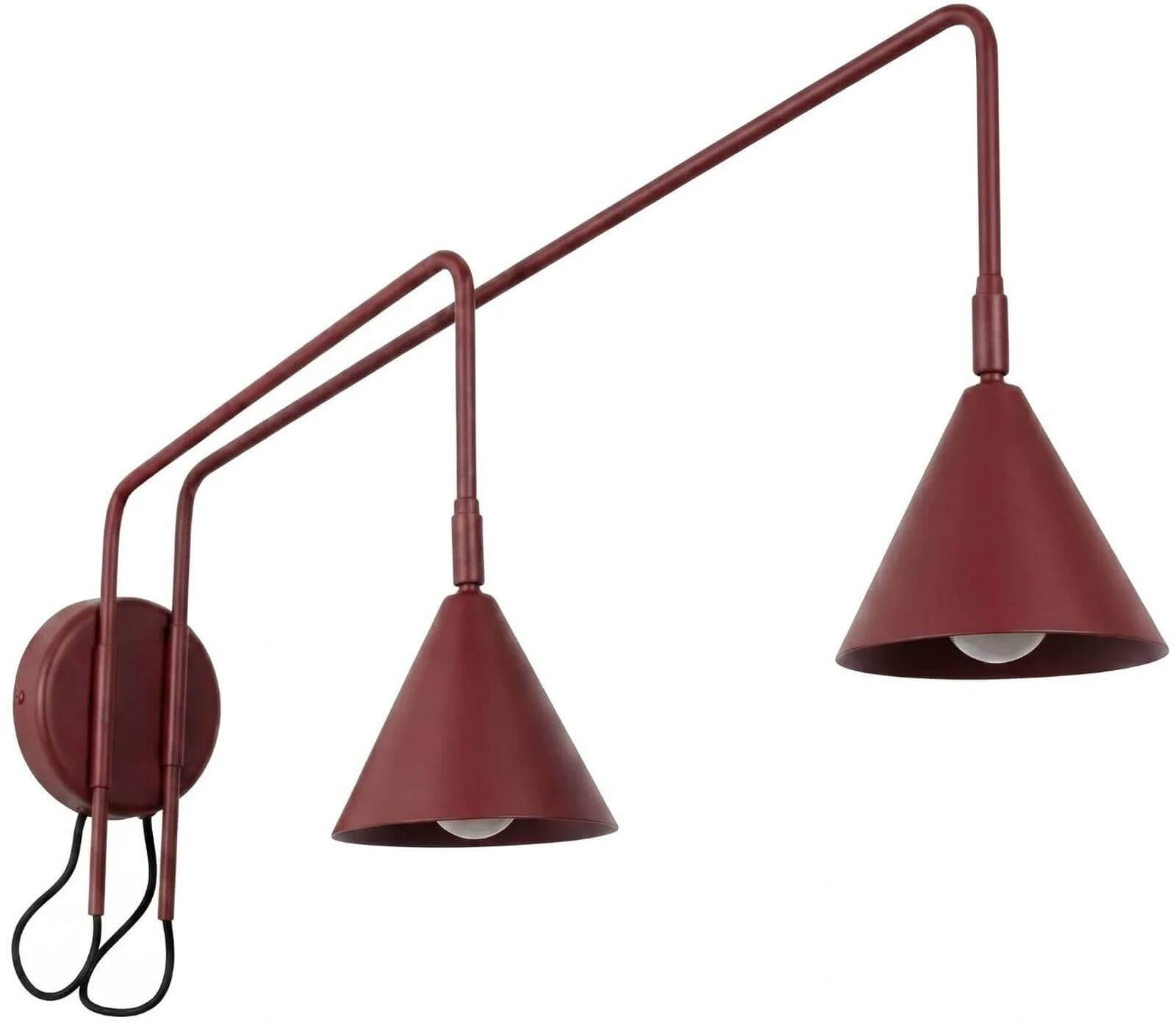 Sollux Lighting Nox lampada da parete 2x10 W borgogna SL.2513