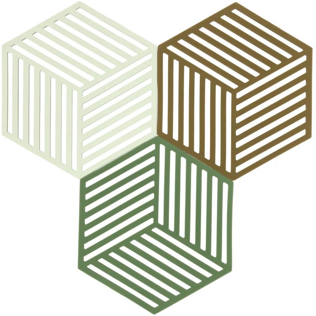 Zone Denmark Hexagon appoggiautensili da cucina 16x14x1 cm verde 36856