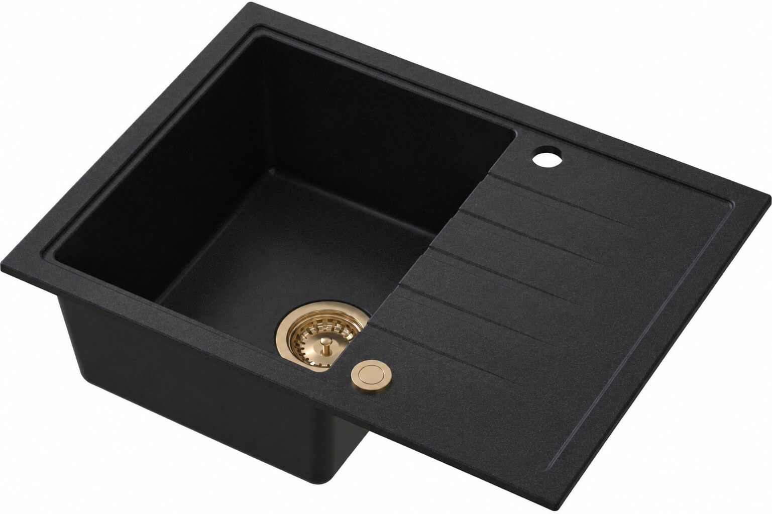 Ruvetti Axel lavello in granito 65x50 cm nero 3001AX_FB120_W-PVDCH