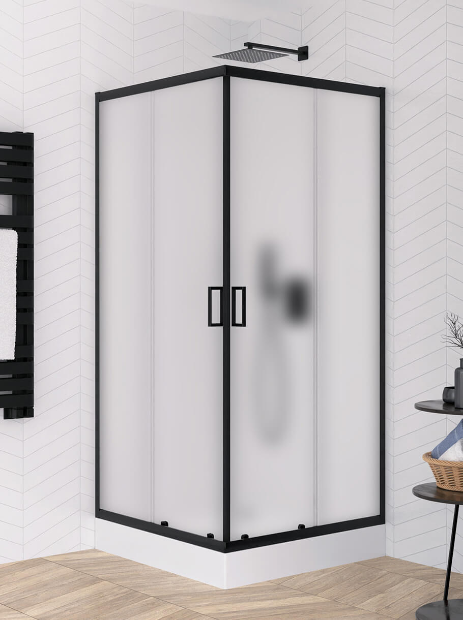 New Trendy Suvia Black box doccia 90x90 cm quadrato nero opaca/vetro opaco K-5126