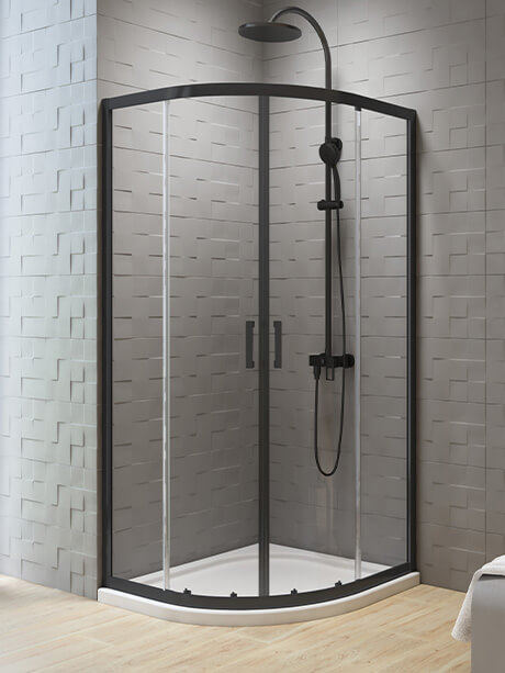 New Trendy New Varia Black box doccia 80x80 cm semicircolare nero opaca/vetro trasparente K-5473