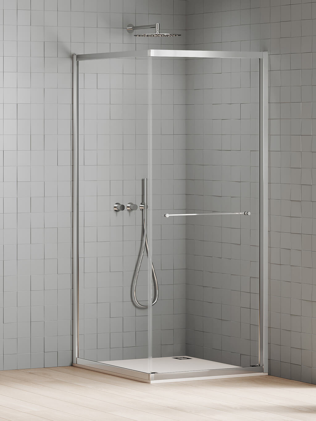 New Trendy New Varia box doccia 90x90 cm quadrato cromo lucida/vetro trasparente K-5182