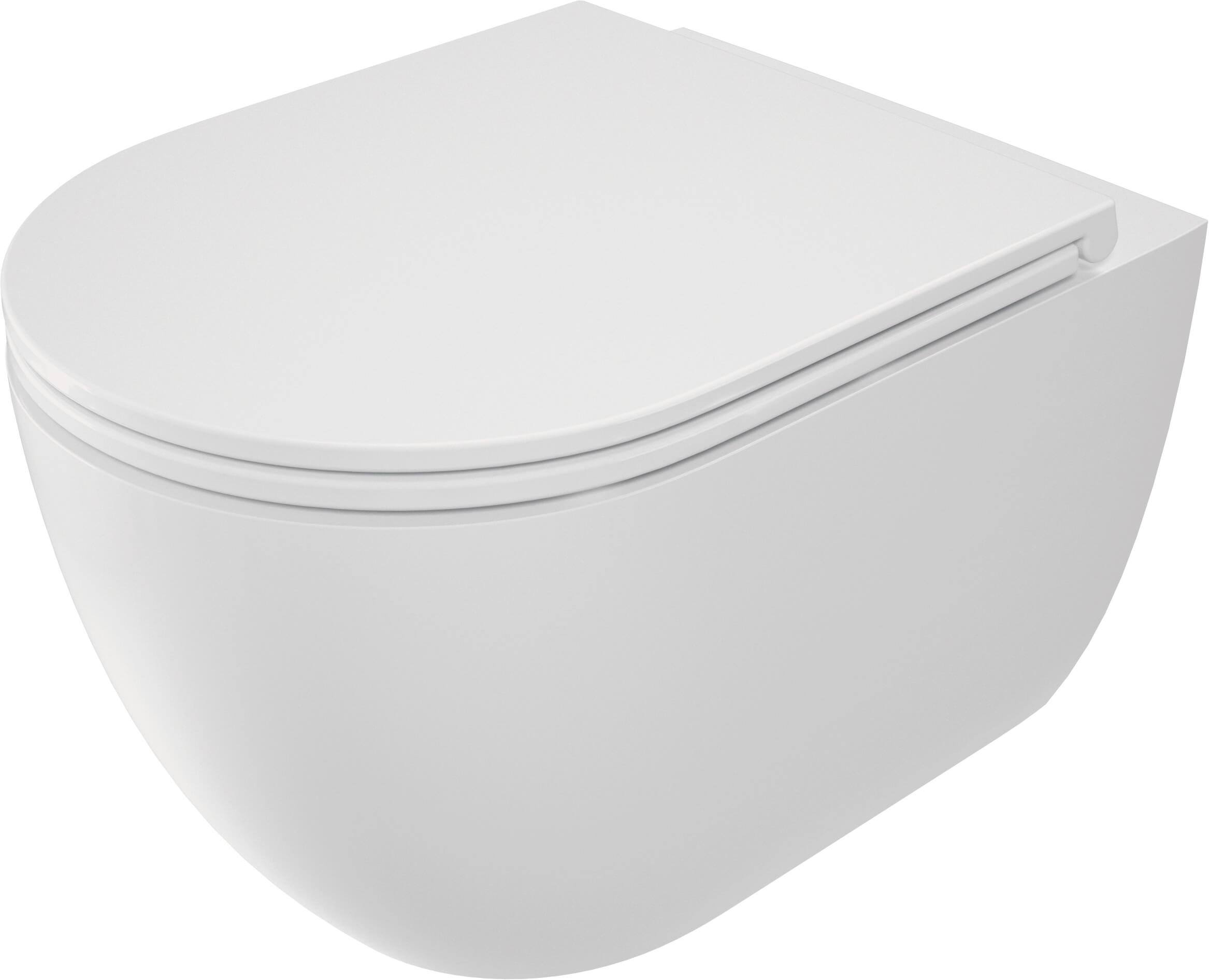 Deante Round vaso wc con copriwater a discesa lenta sospeso senza brida con scarico a vortice bianco opaco CGRDAZPW