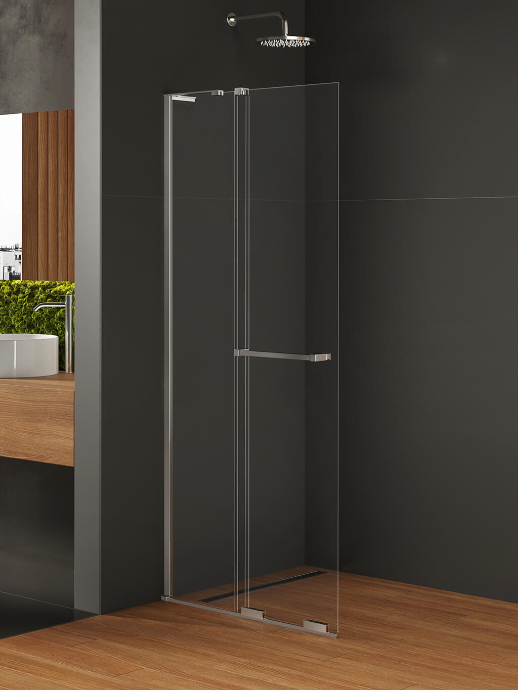 New Trendy Smart parete doccia walk-in 120 cm cromo lucida/vetro trasparente EXK-6625-WL