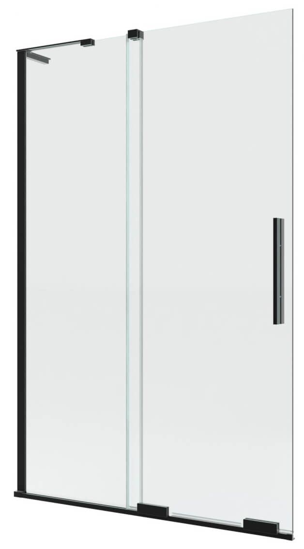 New Trendy Smart Black parete vasca 80 cm 2 ante nero opaca/vetro trasparente EXK-4198-WL