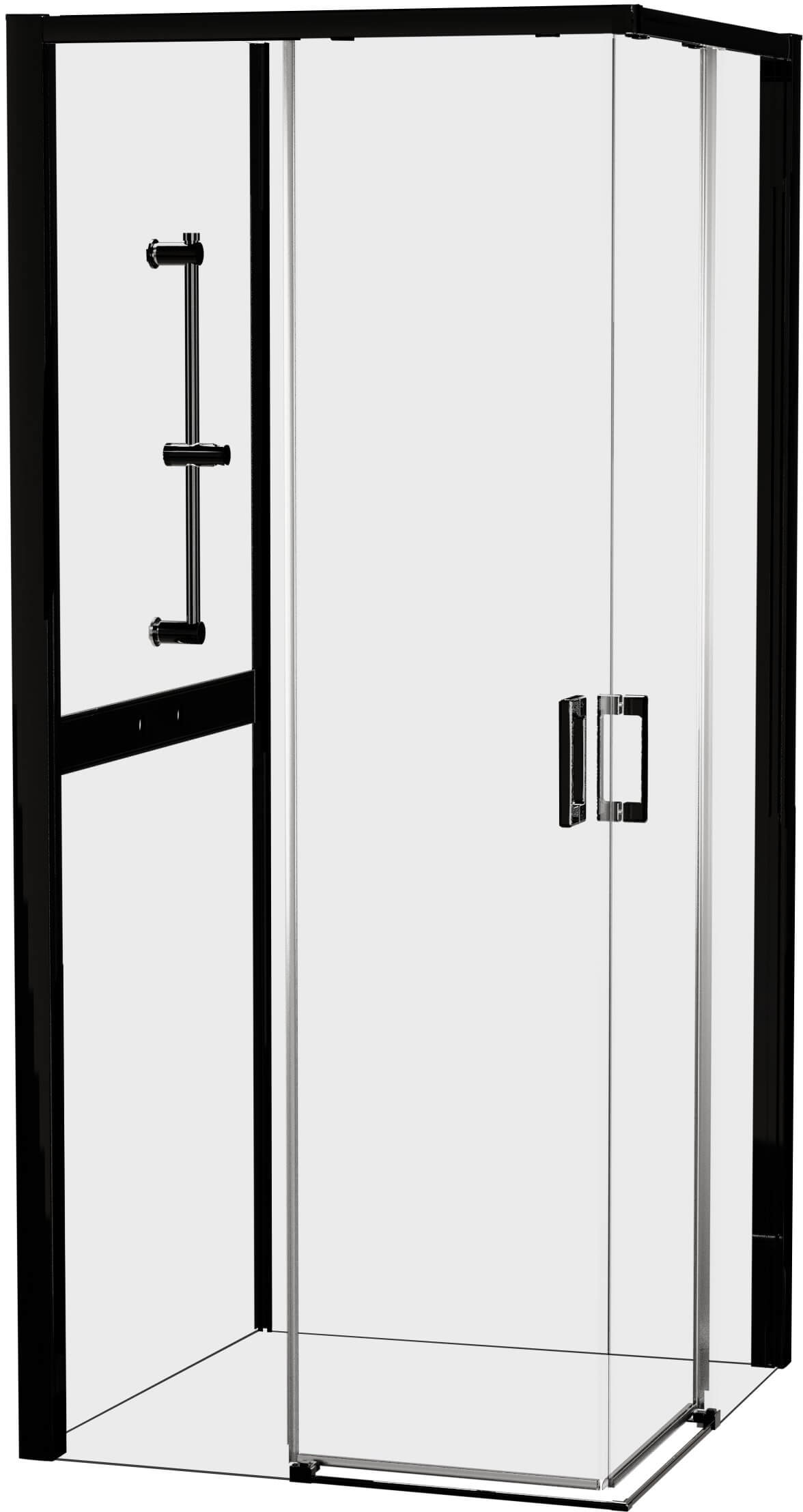 New Trendy Prime Black box doccia 90x90 cm quadrato nero opaca/vetro trasparente K-5802