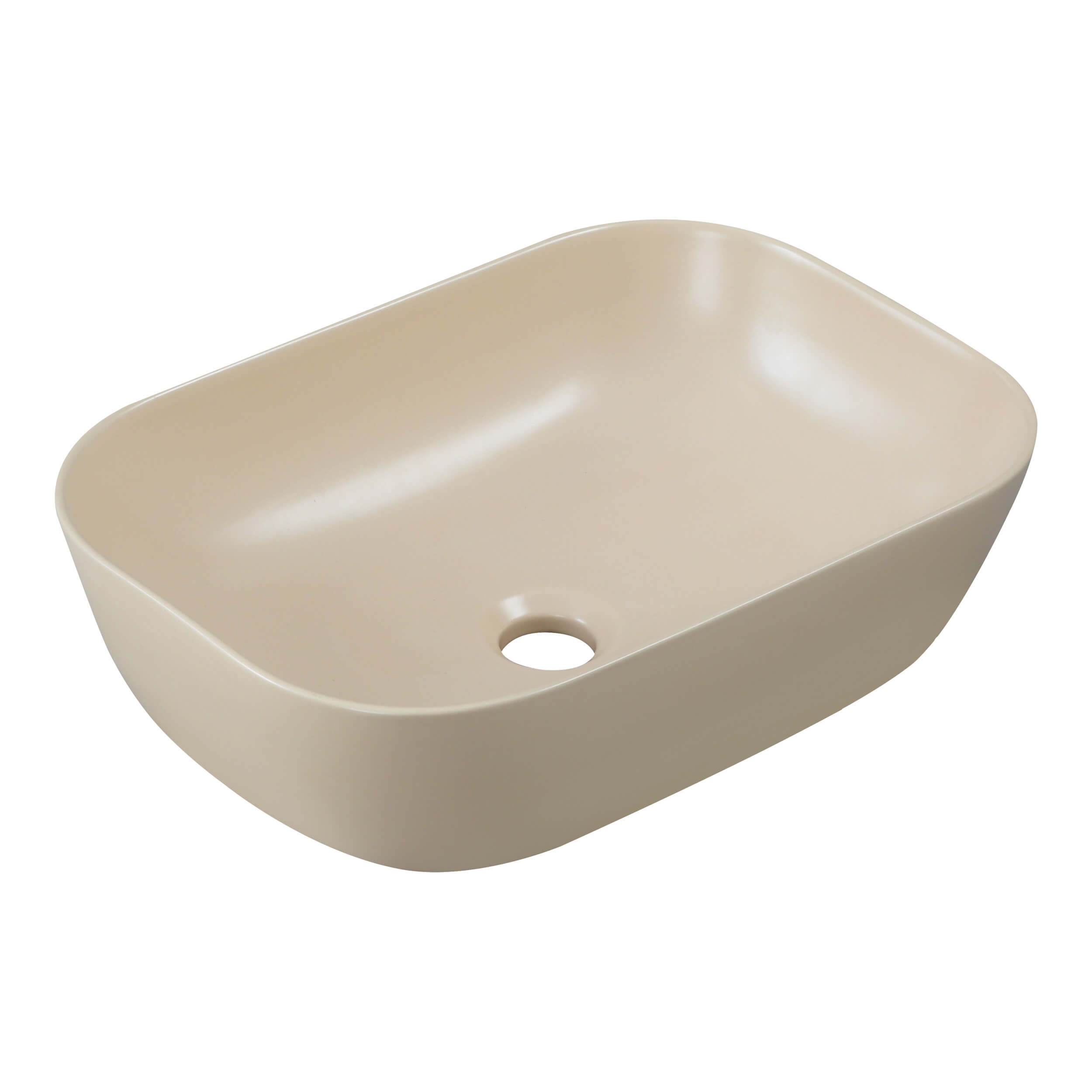 Invena Vitoria lavabo 45x32 cm rettangolare da appoggio marrone/beige opaca CE-24-008